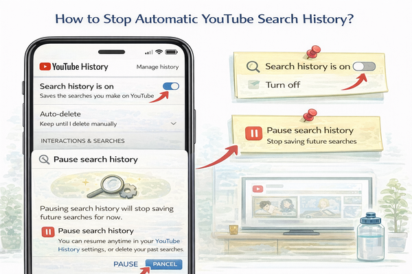 유튜브 검색 기록 자동 저장 끄는 방법 화면