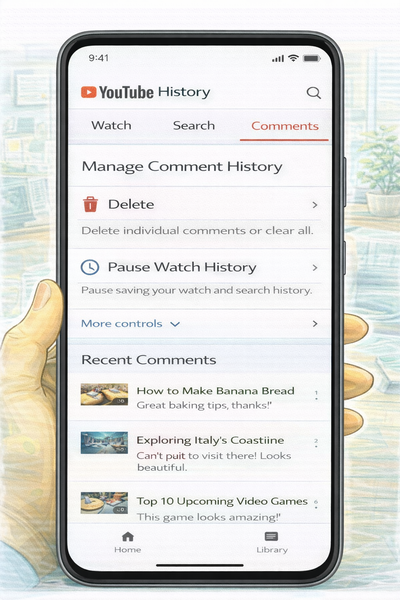 유튜브 댓글 기록 관리 방법 YouTube 활동 기록 화면