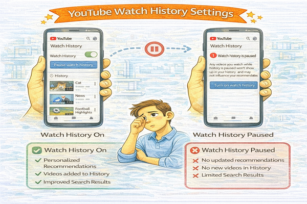 유튜브 시청 기록을 일시중지하면 달라지는 점 시청 기록 설정 화면