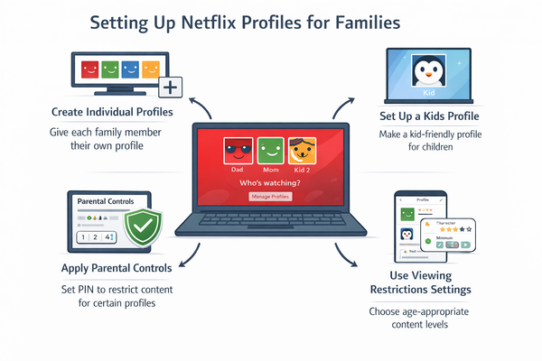 가족용 넷플릭스 프로필 설정 구조 설명 이미지