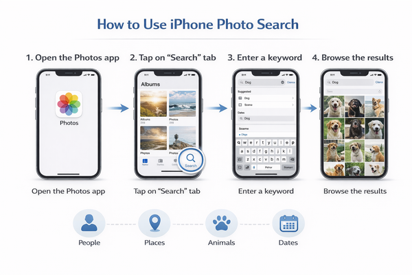 아이폰 사진 검색 기능 활용법 구조 설명 이미지