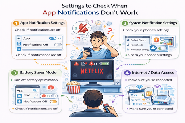 앱 알림이 안 올 때 확인할 설정 구조 설명 이미지